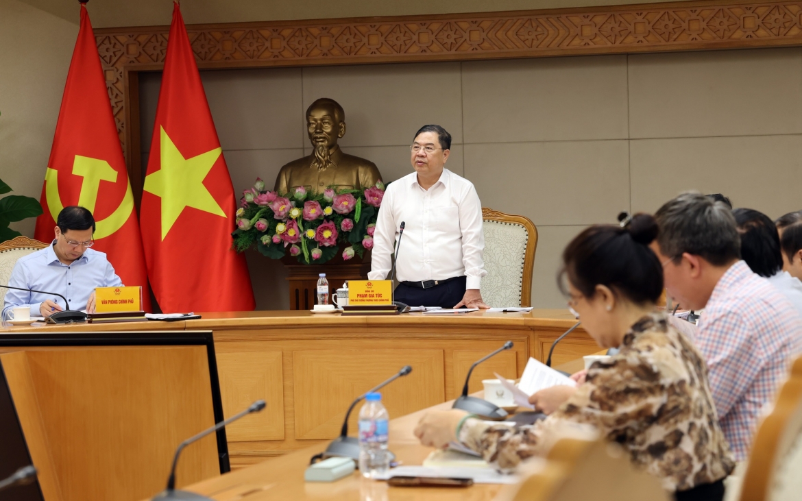 Phó Thủ tướng Thường trực Phạm Gia Túc kết luận cuộc làm việc. Ảnh: VGP/Phương Nguyên