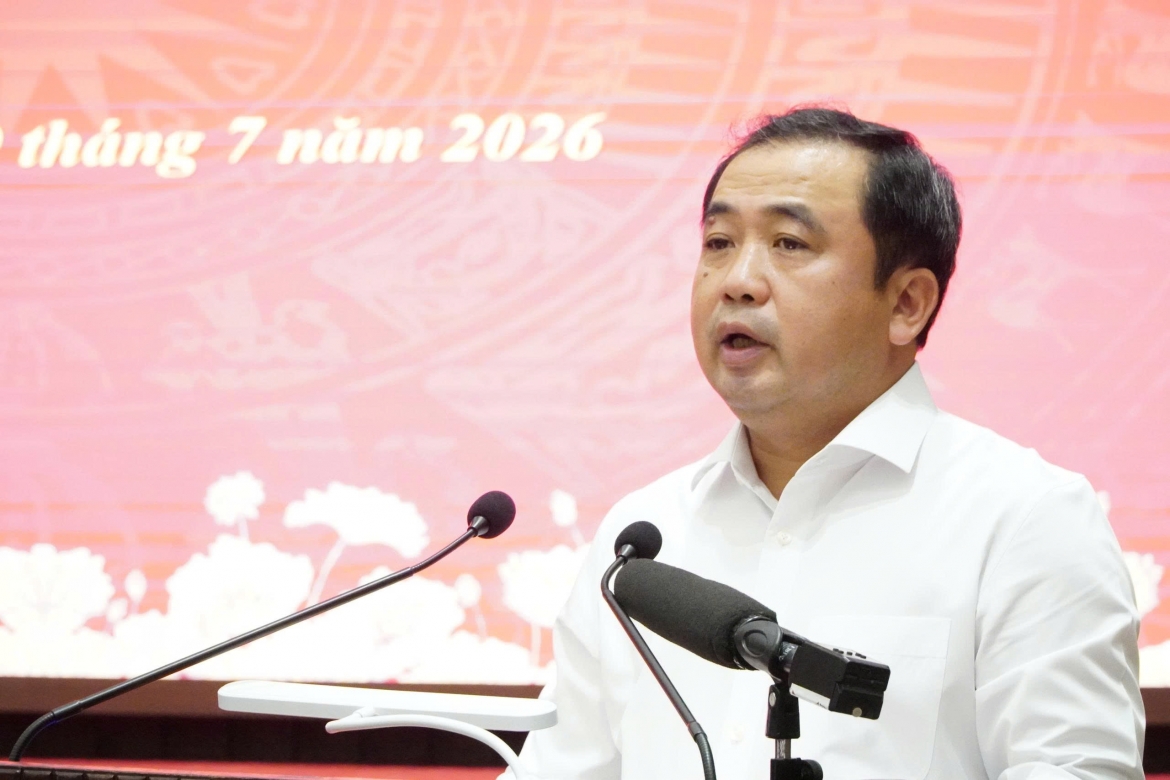 Bí thư Thành ủy Hà Nội Trần Đức Thắng phát biểu chỉ đạo tại hội nghị