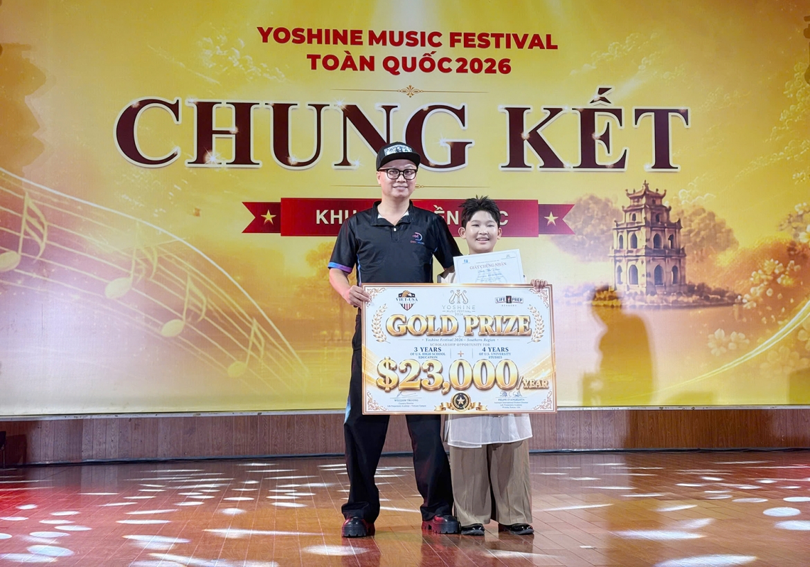 Đinh Tiến Phúc giành Huy chương Vàng tại Liên hoan âm nhạc Yoshine 2026
