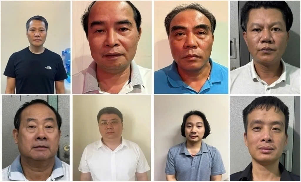 Các bị can trong vụ án. (Ảnh: Bộ Công an)