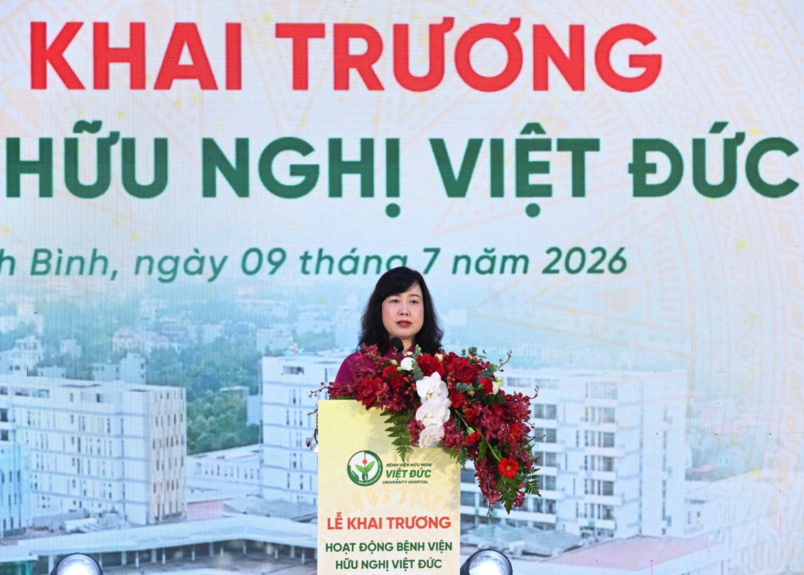 Bộ trưởng Bộ Y tế Đào Hồng Lan phát biểu tại buổi lễ.