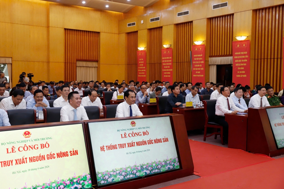 Các đại biểu tham dự lễ công bố hệ thống truy xuất nguồn gốc nông sản Việt Nam