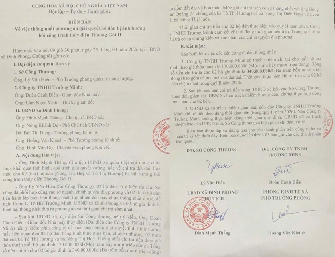 Biên bản ngày 25/3/2026