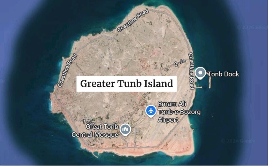 Vị trí đảo Greater Tunb. Nguồn: Google Maps