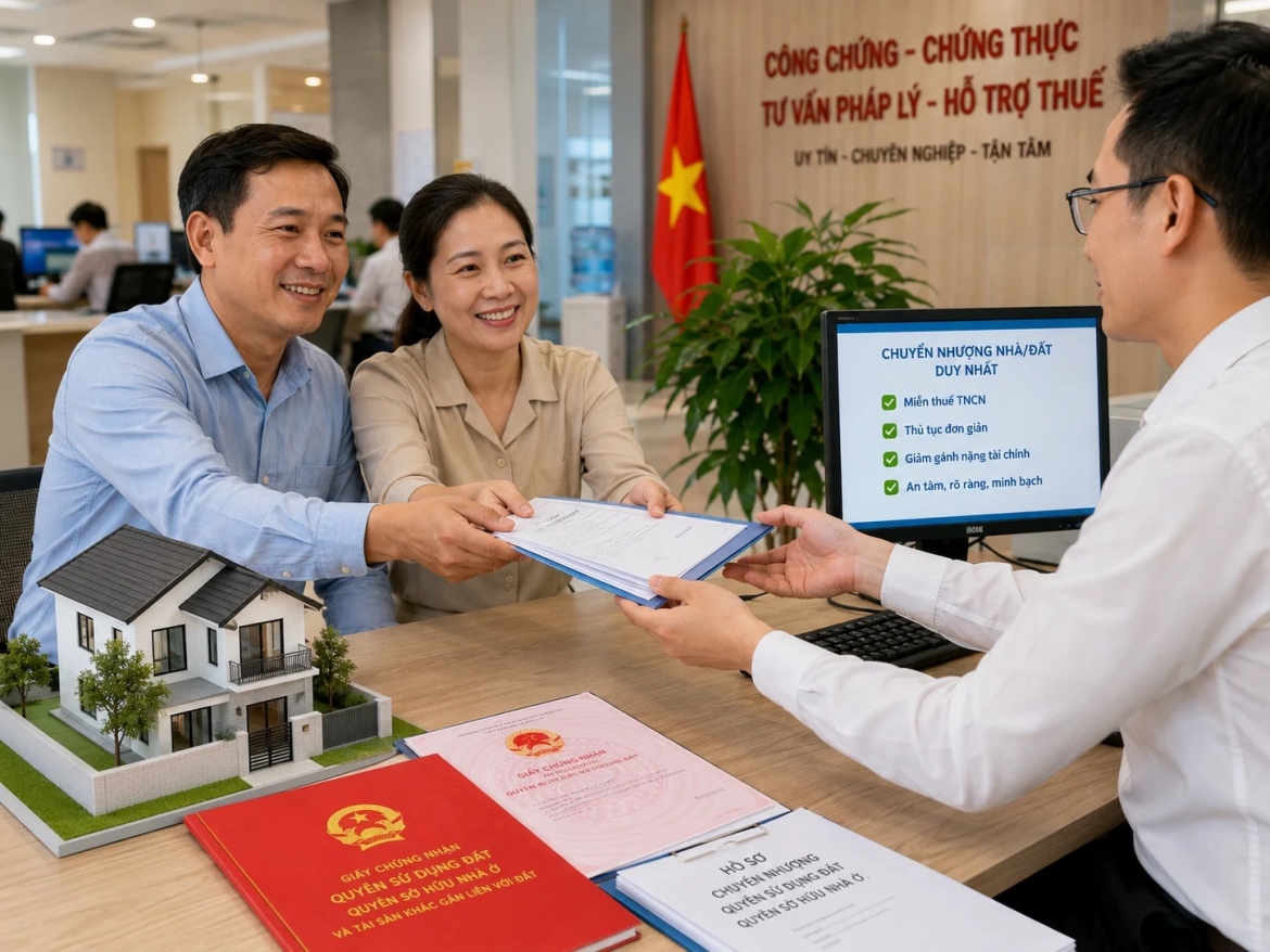 Miễn thuế khi chuyển nhượng nhà, đất duy nhất (Ảnh minh họa: ChatGPT)