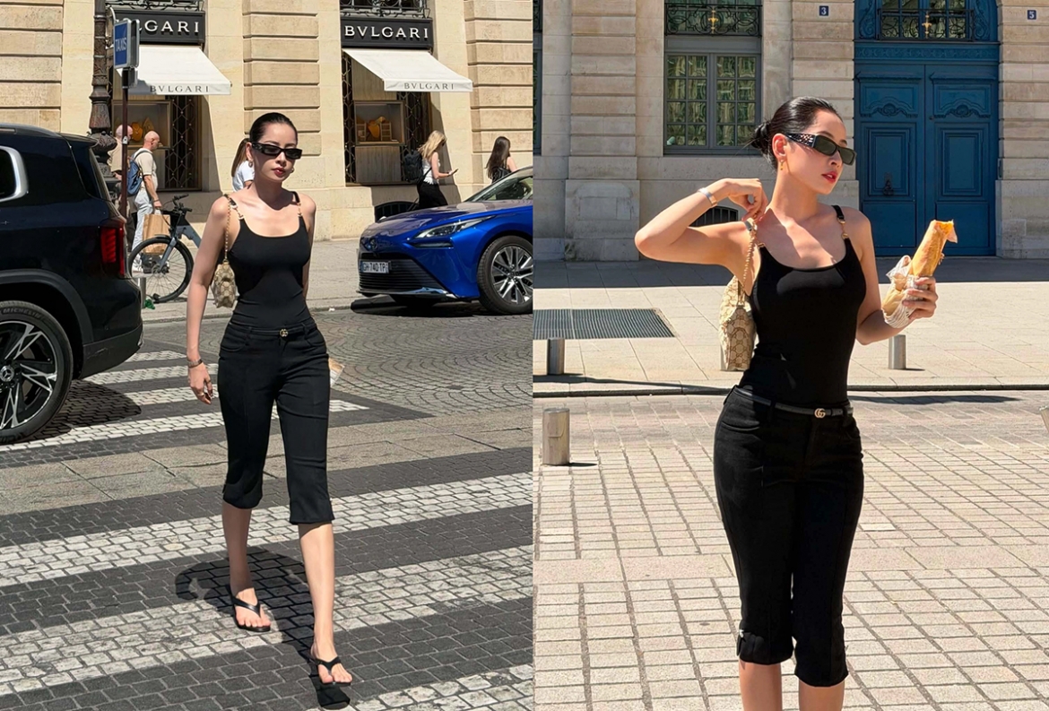 Chi Pu diện set đồ hơn nửa tỷ đồng dạo phố Paris.