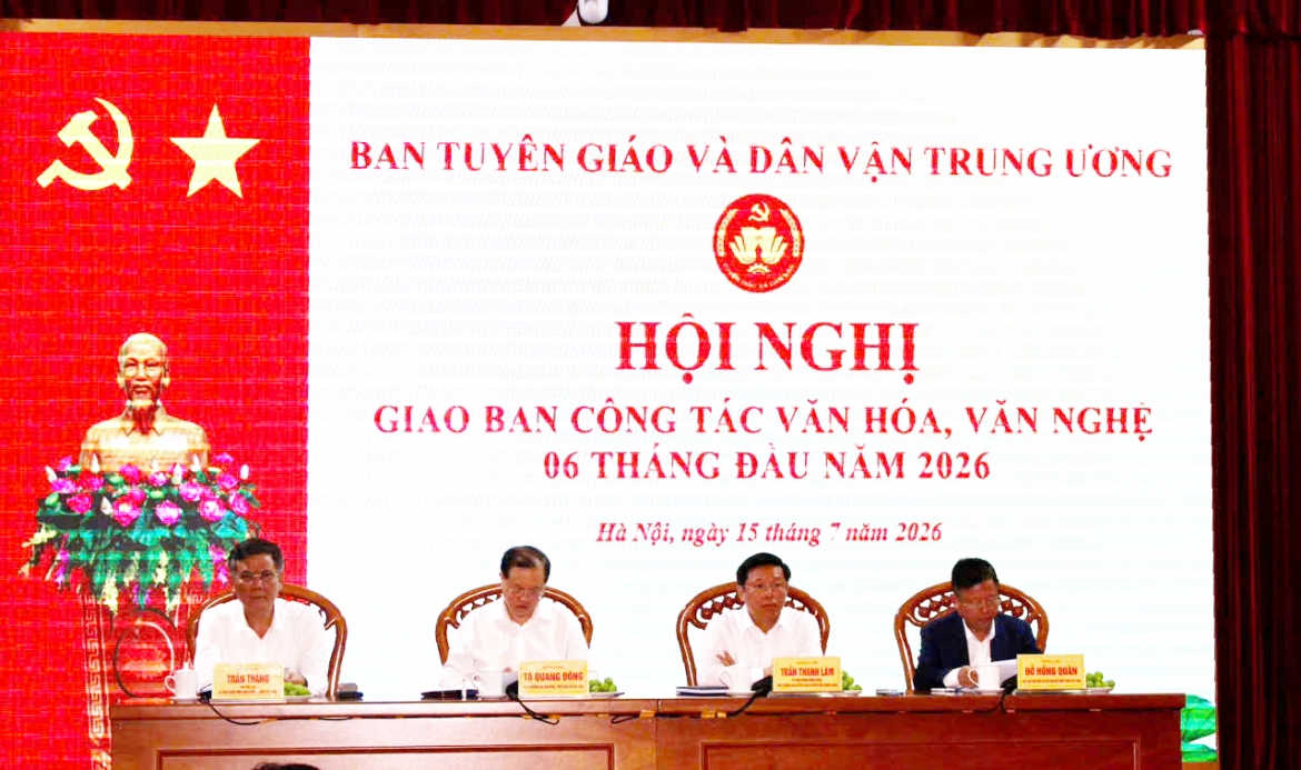 Ban Tuyên giáo và Dân vận Trung ương tổ chức hội nghị giao ban công tác văn hóa, văn nghệ 6 tháng đầu năm 2026.
