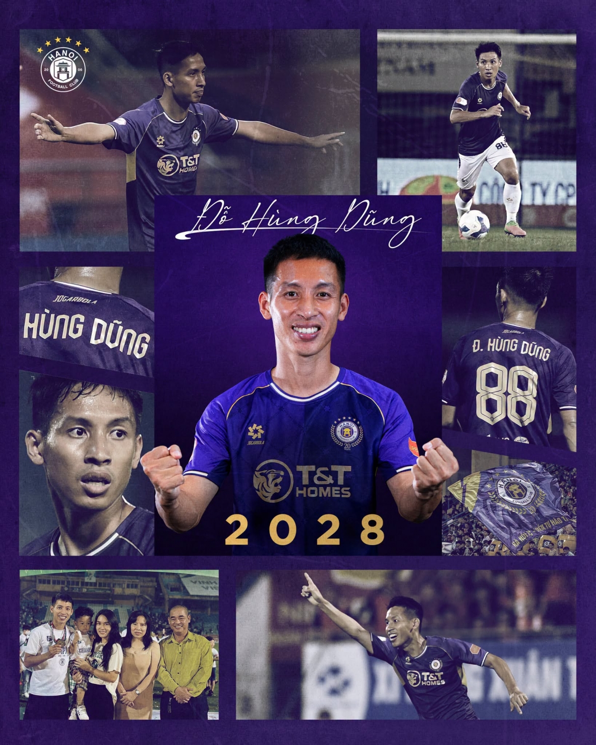 Hà Nội FC chính thức gia hạn hợp đồng với tiền vệ Đỗ Hùng Dũng đến năm 2028.