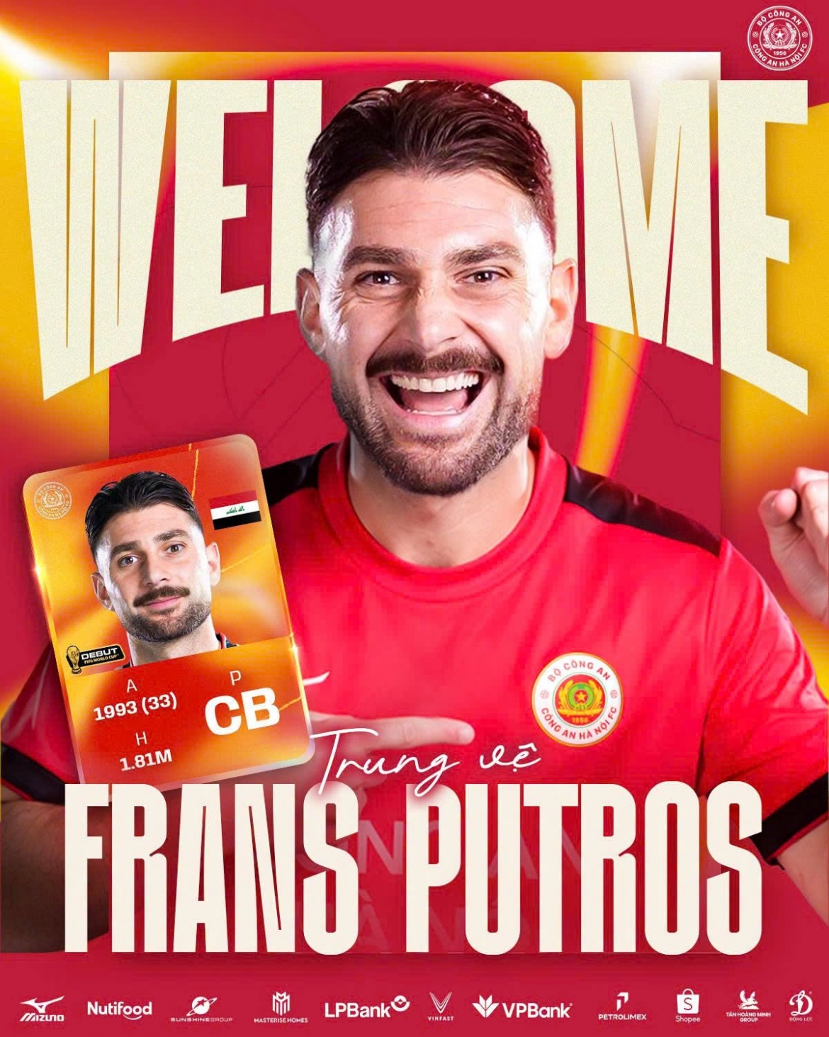 CAHN chiêu mộ thành công trung vệ Frans Putros, người từng đá chính tại World Cup 2026.