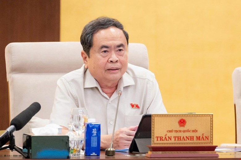 Chủ tịch Quốc hội Trần Thanh Mẫn phát biểu tại phiên họp. Ảnh: Quốc hội