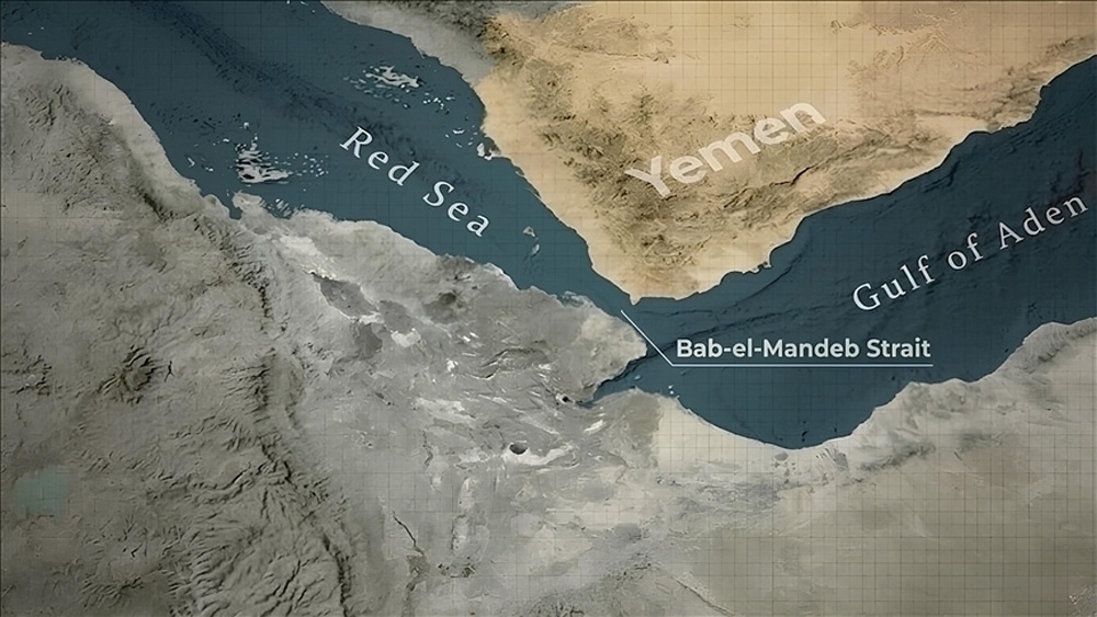 Eo biển Bab el-Mandeb. Ảnh: AA