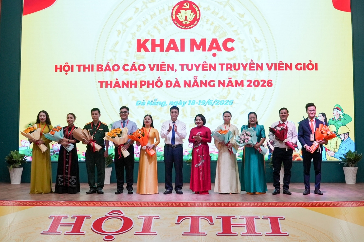 Hội thi báo cáo viên, tuyên truyền viên giỏi thành phố Đà Nẵng năm 2026.
Ảnh: baodanang