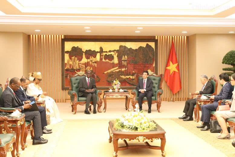 Đại tướng Phan Văn Giang tiếp Bộ trưởng, Tổng Thư ký Chính phủ Mauritania (Ảnh Nguyễn Hoàng)