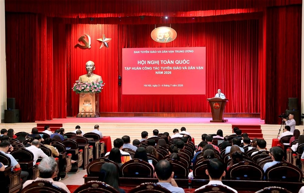 Sáng 3/7, Ban Tuyên giáo và Dân vận Trung ương tổ chức khai mạc Hội nghị toàn quốc tập huấn công tác tuyên giáo và dân vận năm 2026. Ảnh: Đức Mạnh