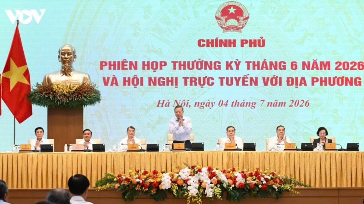Tổng Bí thư, Chủ tịch nước Tô Lâm cùng các lãnh đạo Đảng, Nhà nước tại phiên họp Chính phủ thường kỳ tháng 6/2026 và Hội nghị trực tuyến Chính phủ với các địa phương.