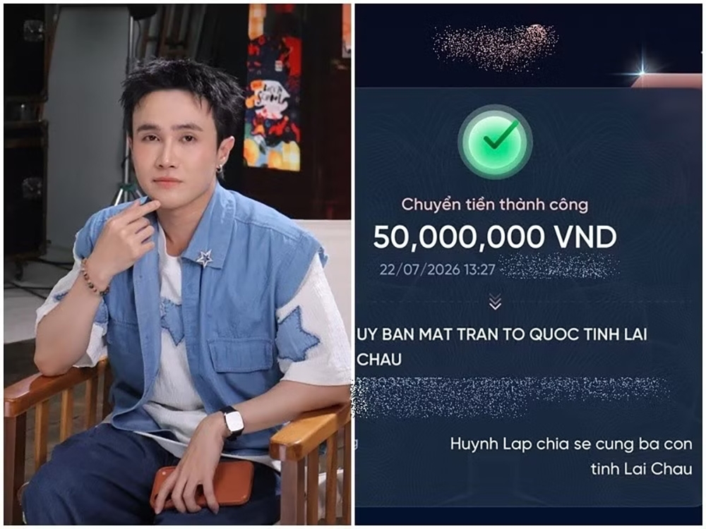 Huỳnh Lập đóng góp 50 triệu đồng cho bà con. (Ảnh: FB Huỳnh Lập)
