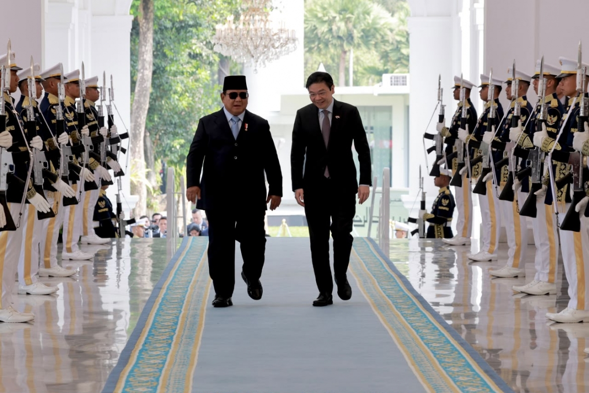 Thủ tướng Singapore Lawrence Wong thăm Indonesia và có cuộc gặp Tổng thống Indonesia Prabowo Subianto. Ảnh: VP Báo chí Tổng thống cung cấp