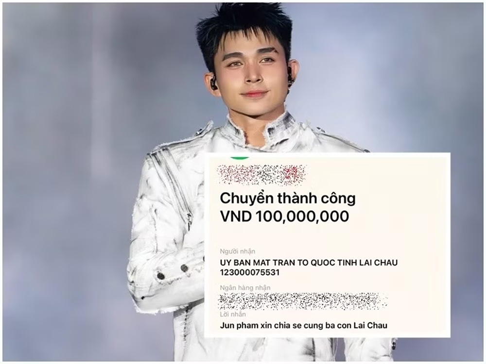 Jun Phạm ủng hộ 100 triệu đồng. (Ảnh: FB Jun Phạm)