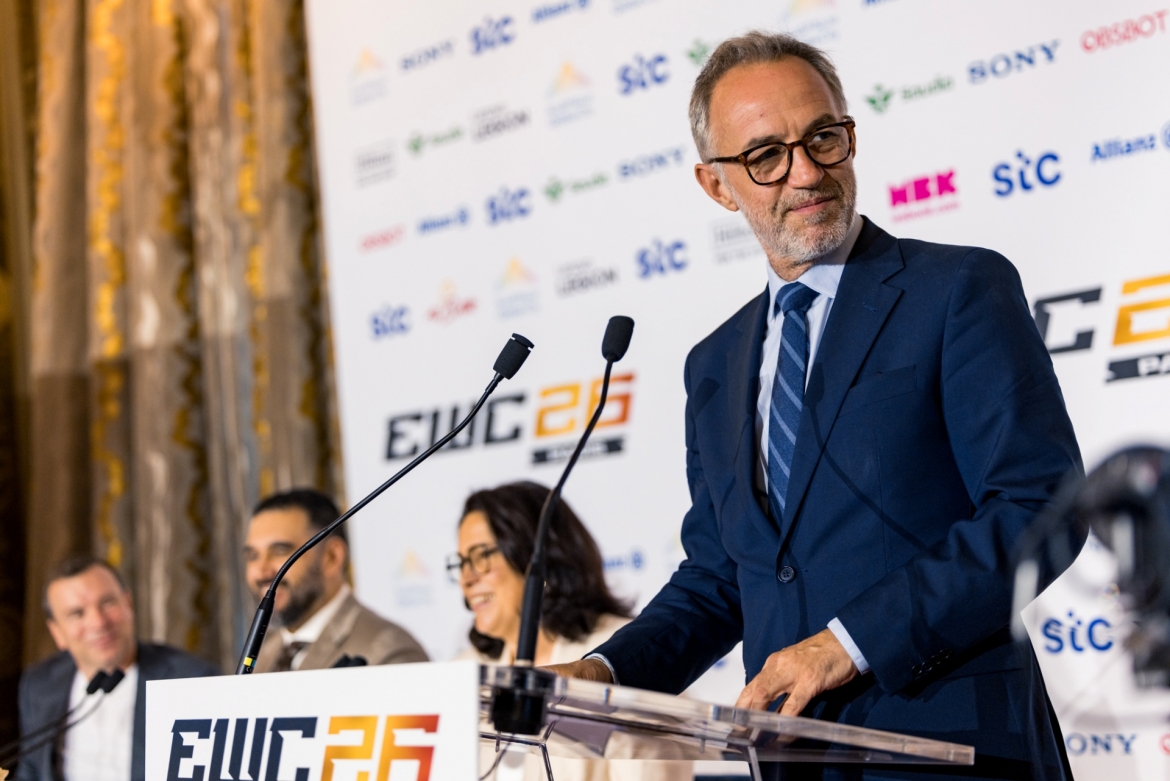 Ông Emmanuel Grégoire, Thị trưởng thành phố Paris tại buổi họp báo khai mạc eSports World Cup 2026