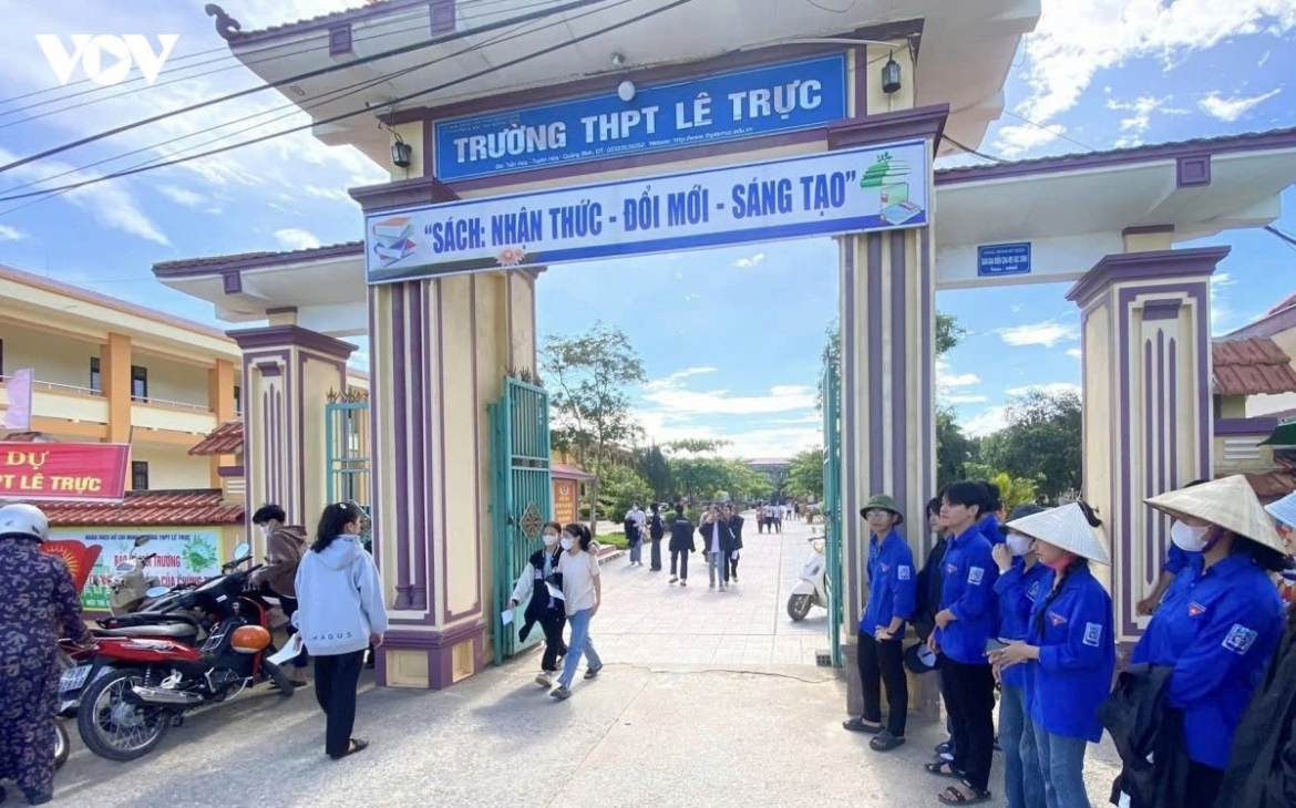 Điểm thi trường THPT Lê Trực (tỉnh Quảng Trị), nơi diễn ra bê bối liên quan kỳ thi THPT 2026. (Ảnh: Thanh Hiếu)