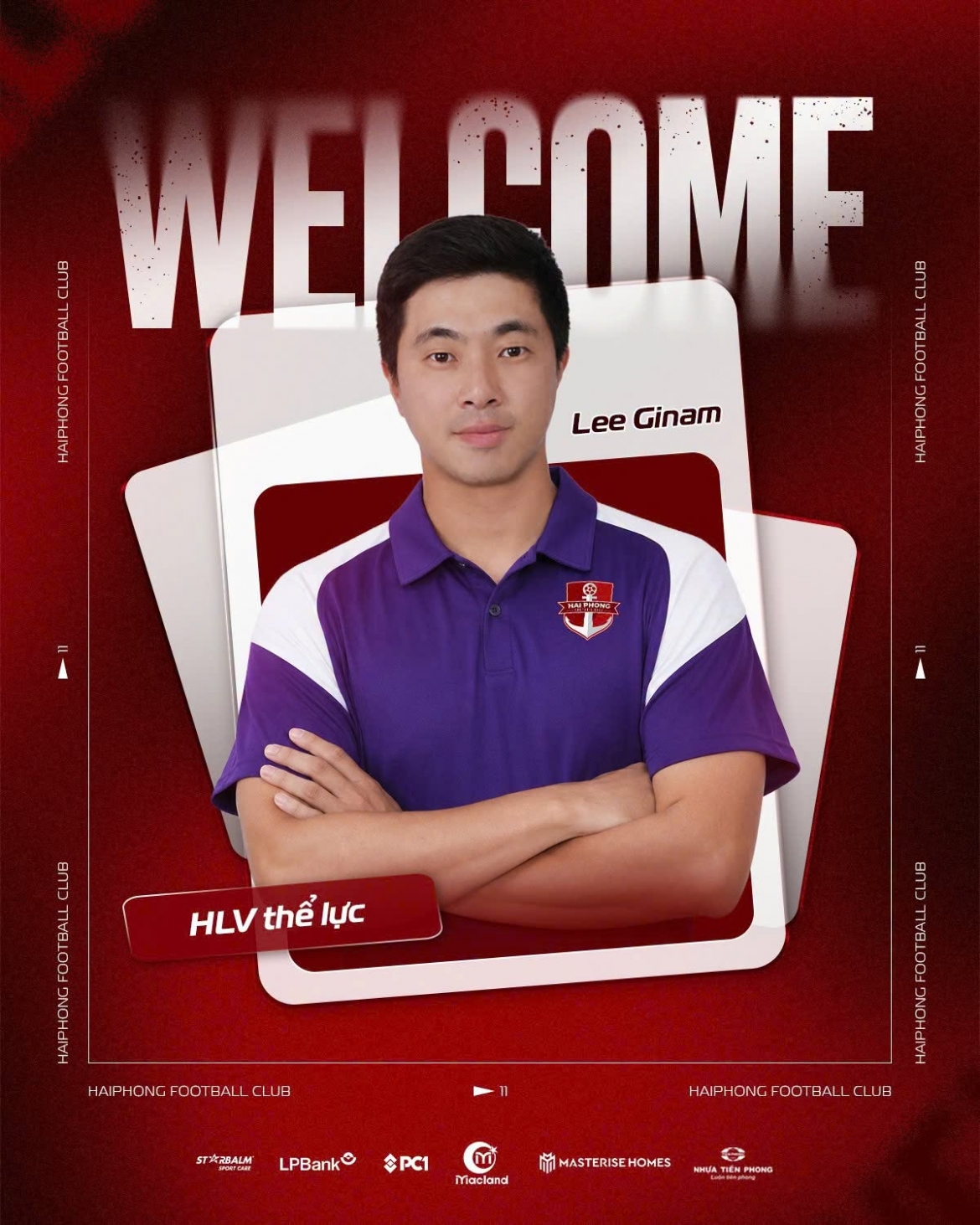 HLV thể lực Lee Gi Nam gia nhập ban huấn luyện Hải Phòng thời hậu HLV Chu Đình Nghiêm. (Ảnh: Haiphong Football Club)