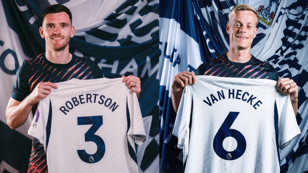 Tottenham vừa ra mắt 2 tân binh Robertson và Van Hecke trước trận gặp Aukland. (Ảnh: CLB)