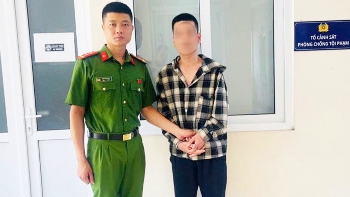 Vương Văn Điệp tại cơ quan công an