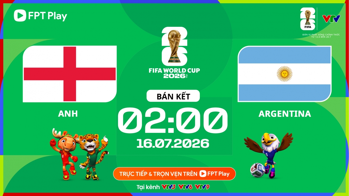 Trận đấu giữa Anh vs Argentina diễn ra vào lúc 02h00 rạng sáng ngày 16/7.