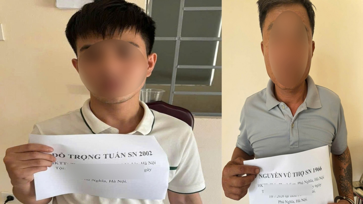 Đối tượng Tuấn (ảnh trái) và Thọ