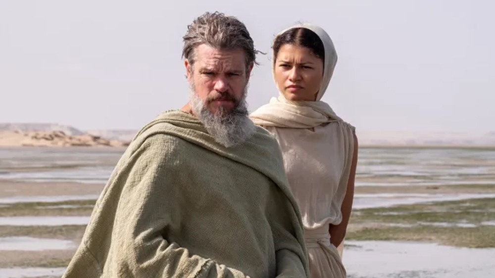 Matt Damon vào vai Odysseus và Zendaya vào vai Athena trong phim The Odyssey. (Ảnh: Melinda Sue Gordon/Universal Pictures)