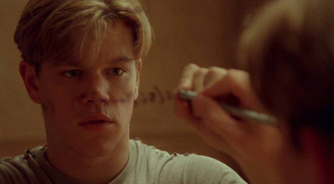 Matt Damon trong "Good Will Hunting" (1997), bộ phim mang giải Oscar Kịch bản gốc xuất sắc và đưa Damon trở thành ngôi sao mới của Hollywood.