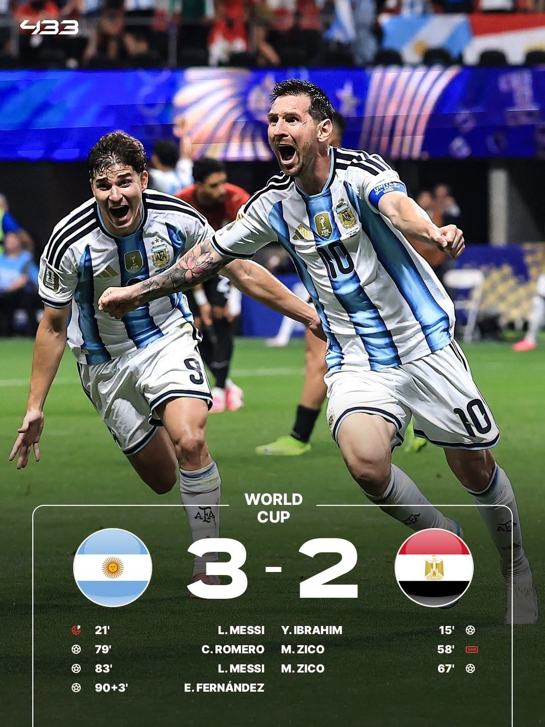 Argentina ngược dòng khó tin trước Ai Cập (Ảnh: 433).