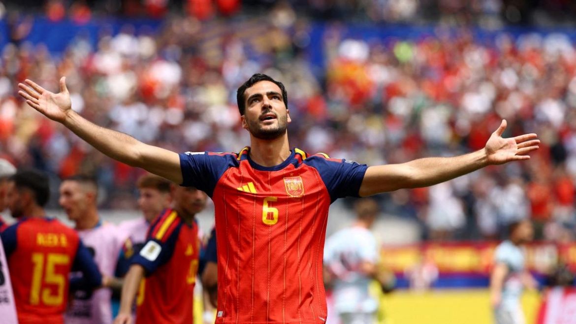 Mikel Merino tỏa sáng giúp Tây Ban Nha vào bán kết World Cup 2026 (Ảnh: Reuters).
