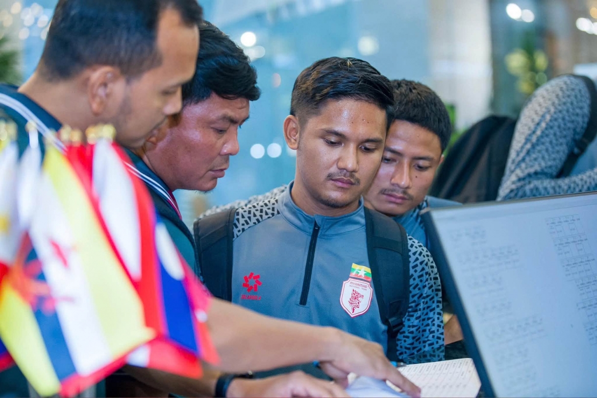 Đội tuyển Myanmar có mặt tại Thái Nguyên, sẵn sàng cho trận giao hữu với đội tuyển Việt Nam.
