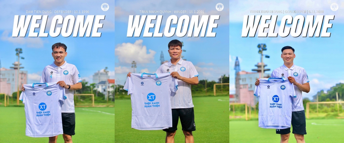 Nam Định thông báo chiêu mộ thành công Đàm Tiến Dũng, Trần Mạnh Quỳnh và Trịnh Xuân Hoàng