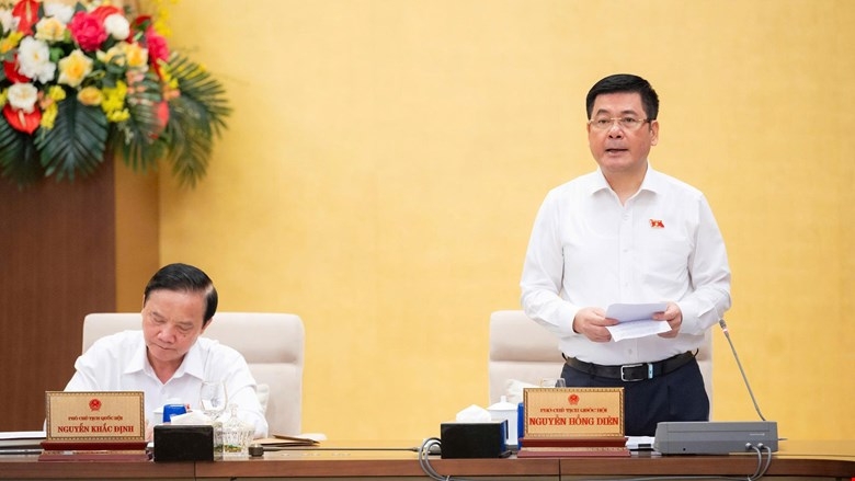 Phó Chủ tịch Quốc hội Nguyễn Hồng Diên phát biểu tại phiên họp.