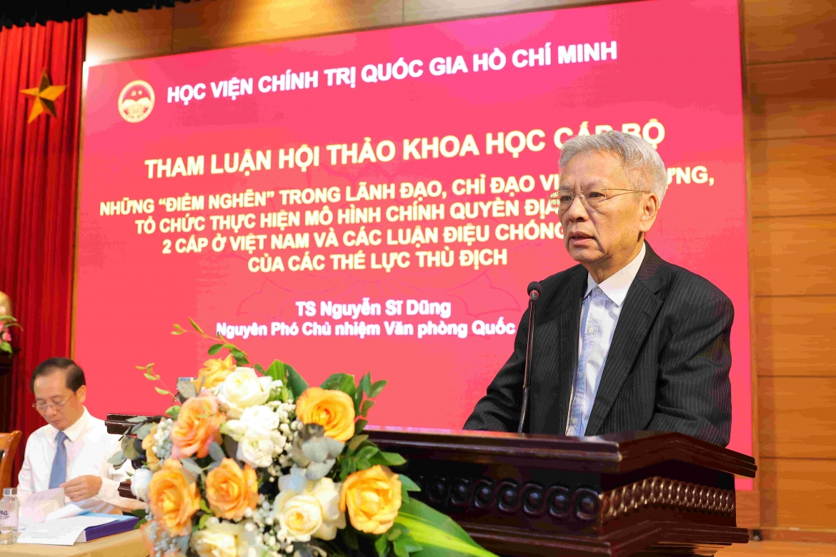 TS. Nguyễn Sĩ Dũng, nguyên Phó Chủ nhiệm Văn phòng Quốc hội cho rằng một số khó khăn hiện nay là những khó khăn tất yếu của quá trình chuyển đổi. Ảnh: apag.edu.vn
