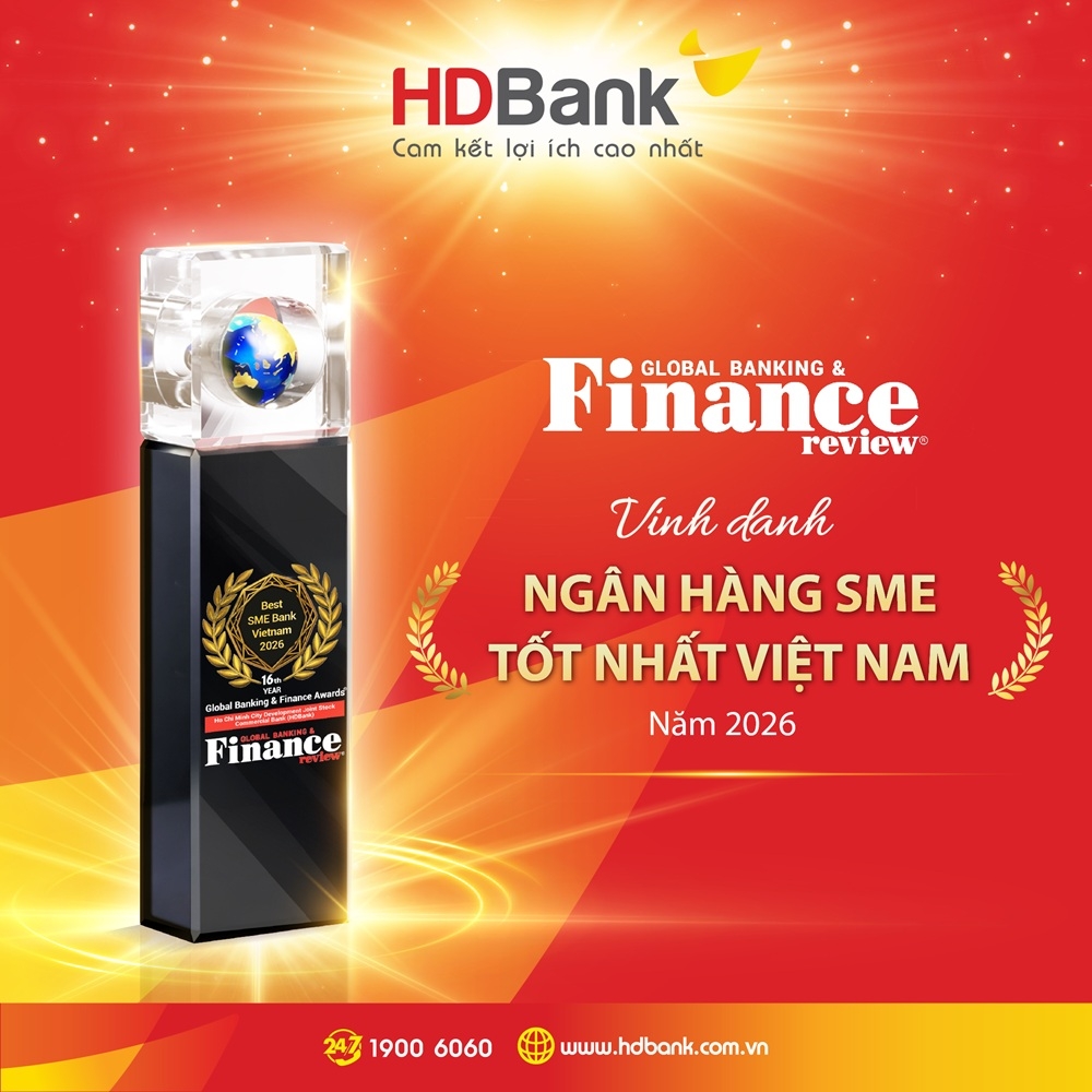 Đây là năm thứ 5 liên tiếp, HDBank được Asian Banking &amp; Finance Awards 2026 vinh danh ở hai hạng mục: Ngân hàng Bán lẻ của năm và Ngân hàng SME của năm