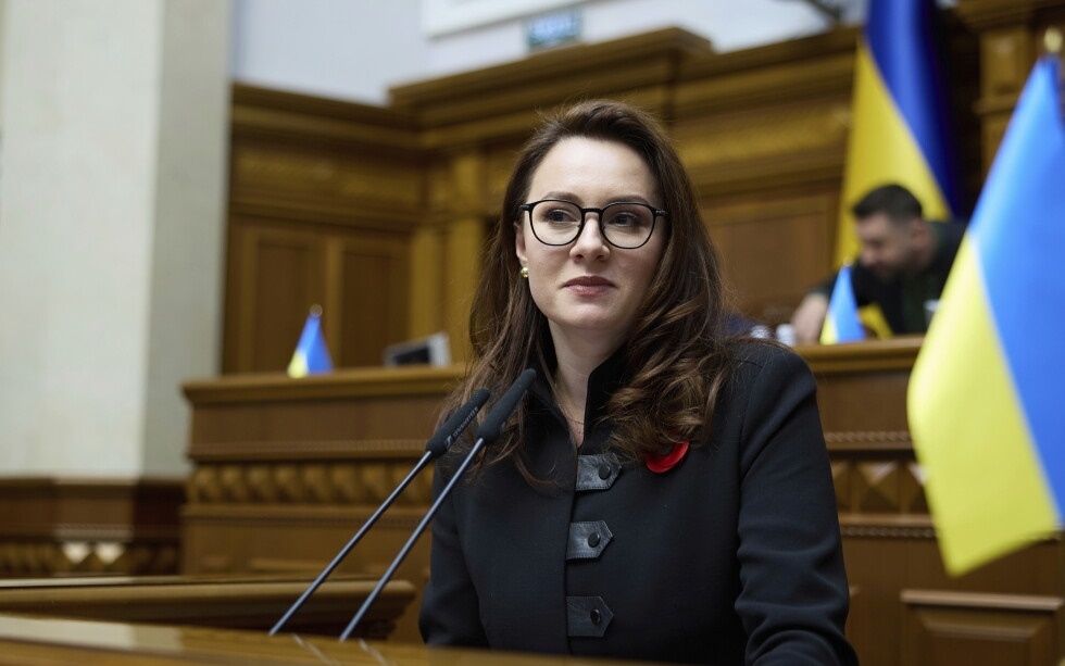 Chân dung nữ Thủ tướng Ukraine Yulia Svyrydenko. Ảnh: AP.