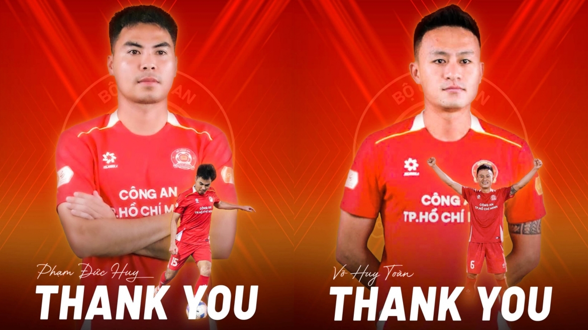 Phạm Đức Huy và Võ Huy Toàn là 2 cái tên mới nhất nói lời chia tay CLB CA TP.HCM. (Ảnh: CLB CA TP.HCM)
