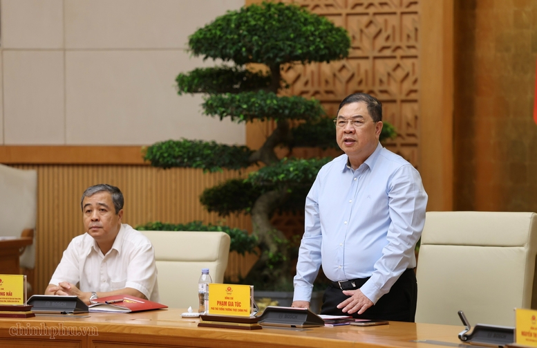 Phó Thủ tướng Thường trực Phạm Gia Túc phát biểu kết luận cuộc làm việc - Ảnh: VGP/Phương Nguyên