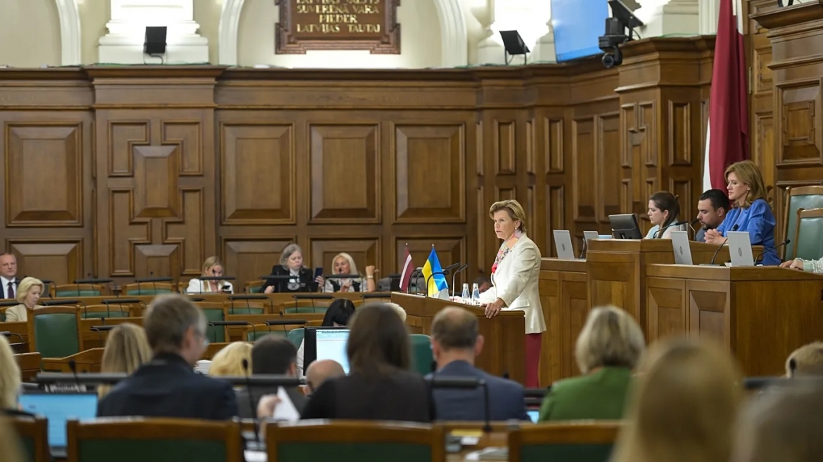 Latvia thông qua lệnh cấm toàn diện với hàng tiêu dùng Nga và Belarus. Ảnh: Quốc hội Latvia