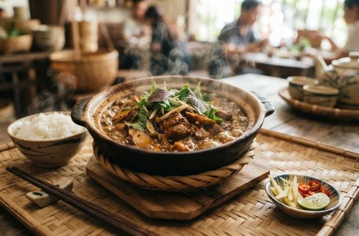 Món rựa mận có thể ăn với cơm hoặc bún. (Ảnh: RN)