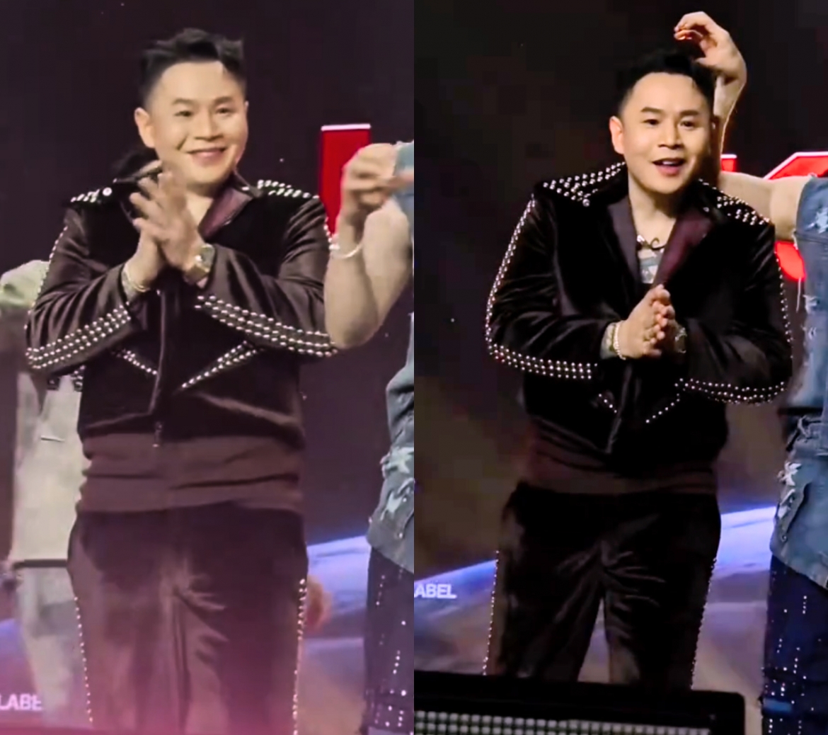 Binz có buổi biểu diễn concert tại Las Vegas, Mỹ. Trong lần lộ diện này, nam rapper gây chú ý vì ngoại hình tròn trịa hơn hẳn so với trước kia. Binz lên tiếng cho rằng bức ảnh trên là AI, nhưng netizen tìm kiếm nhiều đoạn clip ảnh trên không khác nhiều so với thực tế. Ảnh: MXH.