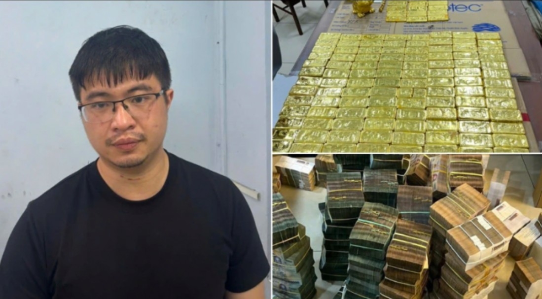 Phó Đức Nam và vàng, tiền mặt bị thu giữ