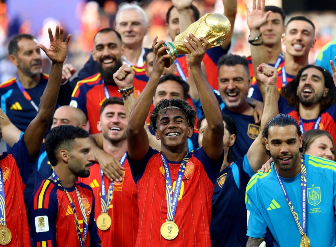 Tây Ban Nha lập hàng loạt kỷ lục sau chức vô địch World Cup 2026 (Ảnh: Reuters).