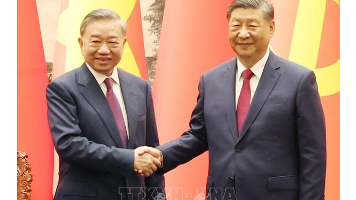 Tổng Bí thư, Chủ tịch nước Tô Lâm và Tổng Bí thư, Chủ tịch nước Trung Quốc Tập Cận Bình. Ảnh: TTXVN