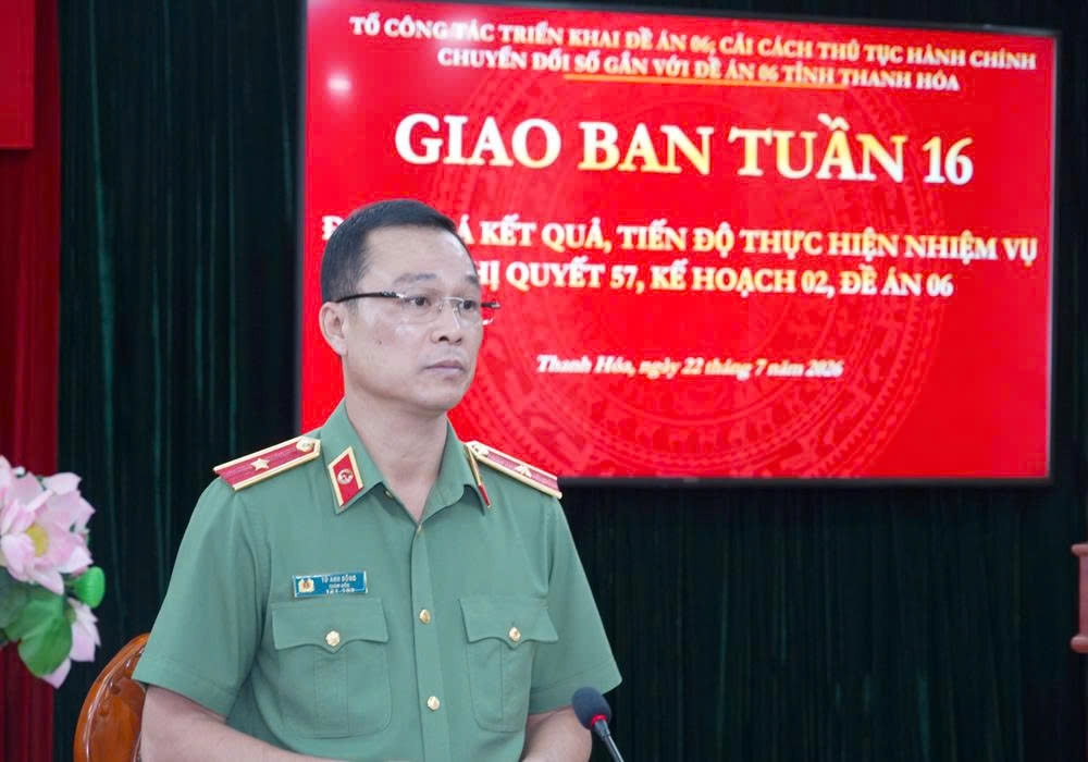Thiếu tướng Tô Anh Dũng phát biểu kết luận. Ảnh: Công an Thanh Hóa.