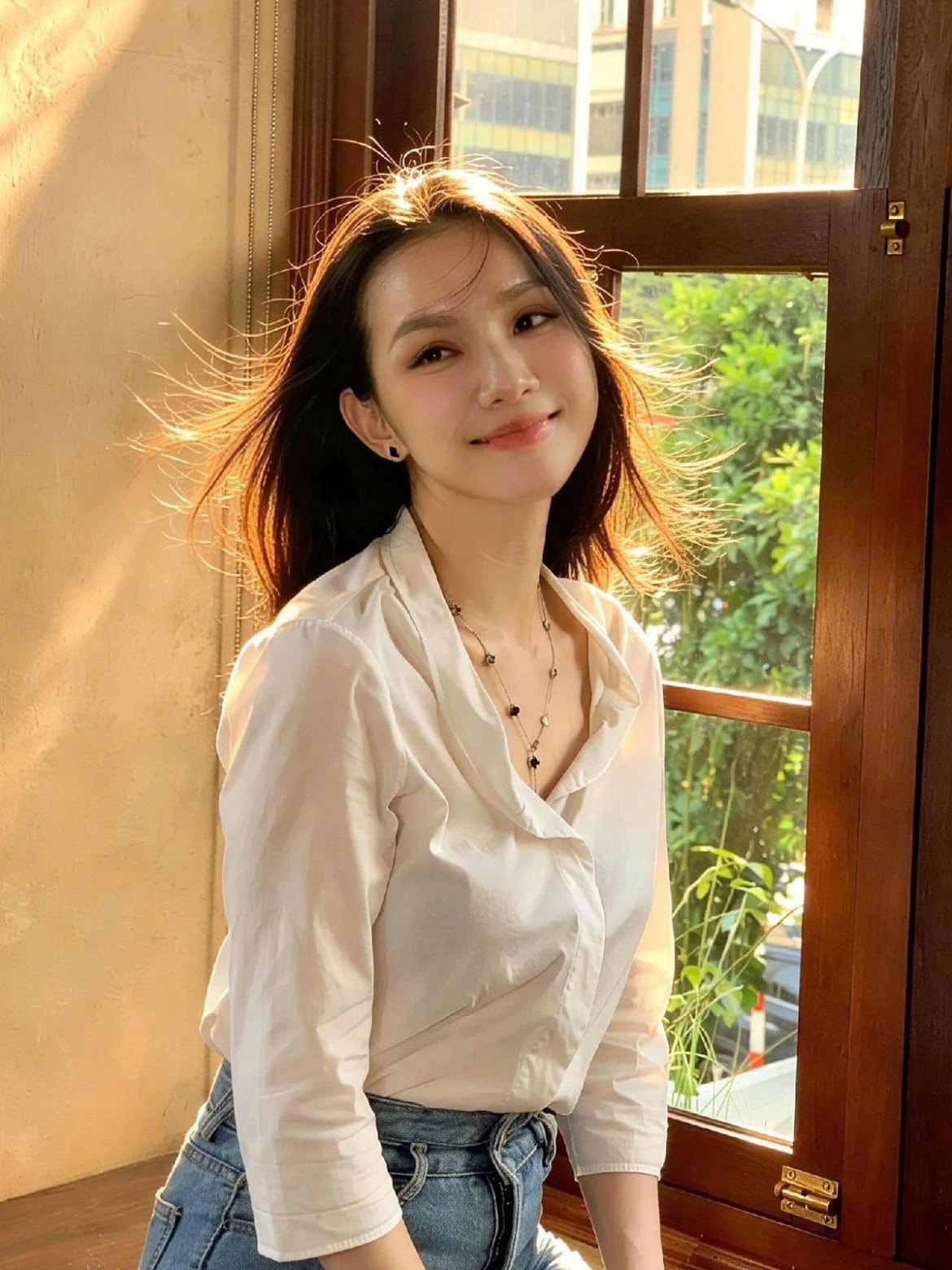 Hoa hậu Thùy Lâm được khen "trông như sinh viên" ở tuổi U40. Sau 18 năm đăng quang Miss Universe Vietnam 2008, cô không thay đổi nhiều về sắc vóc dù đã sinh hai con.