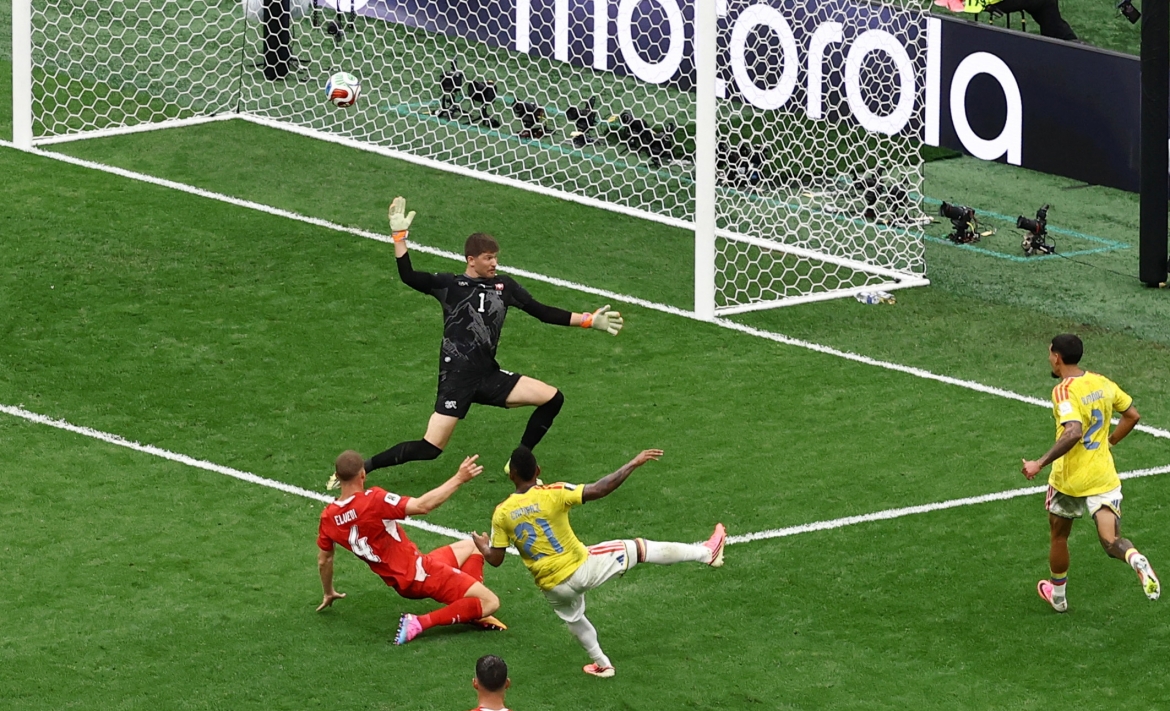 Colombia đã có những cơ hội rõ ràng để đánh bại Thụy Sĩ trong hiệp phụ nhưng lại bỏ lỡ. (Ảnh: Reuters)